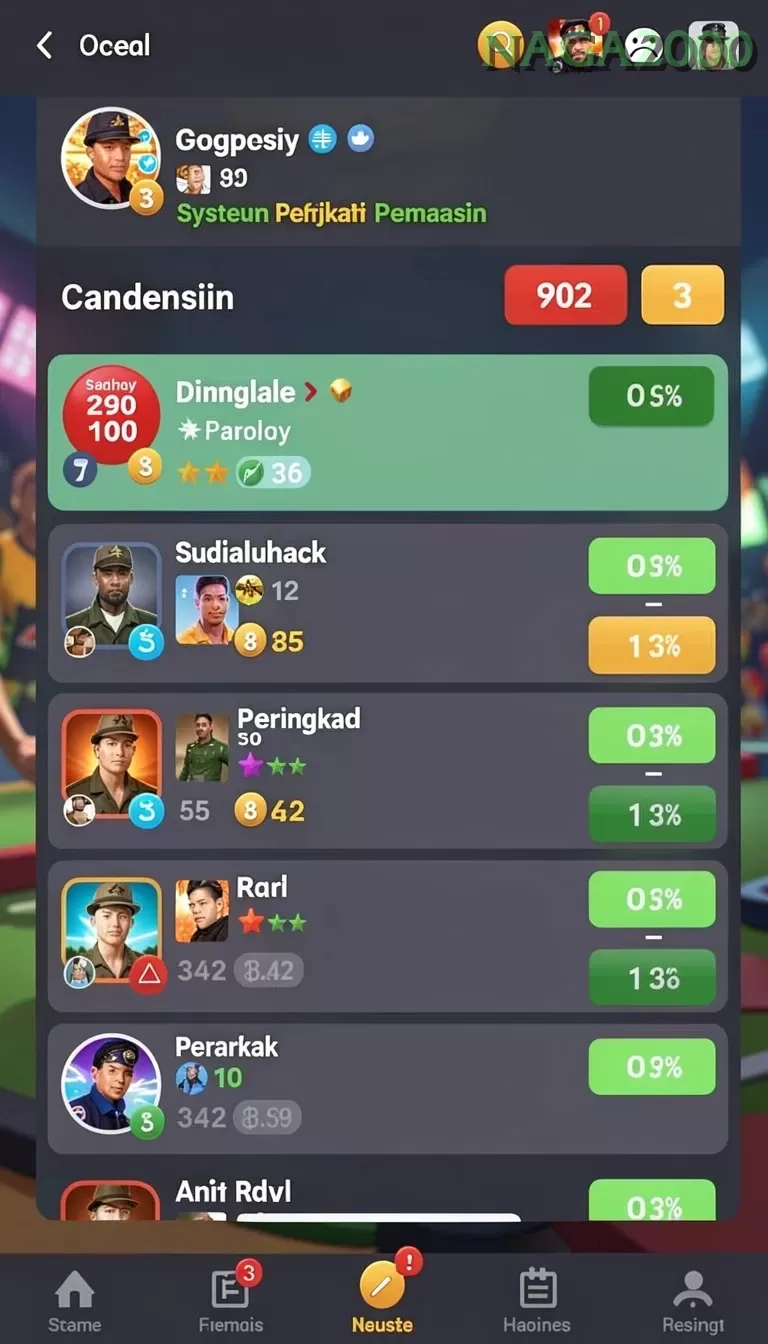 Cuplikan layar EMPIRE88 — aktivitas