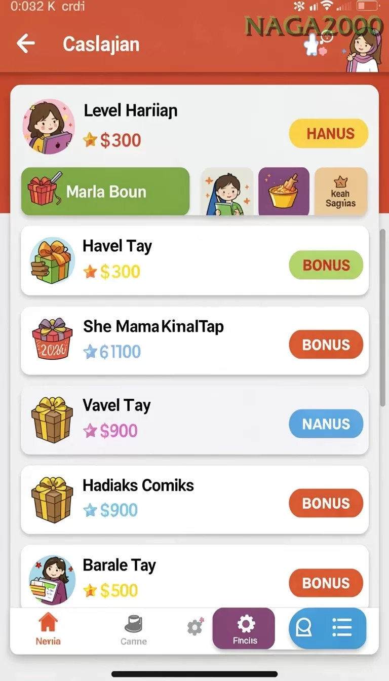 Cuplikan layar GG999 — aktivitas