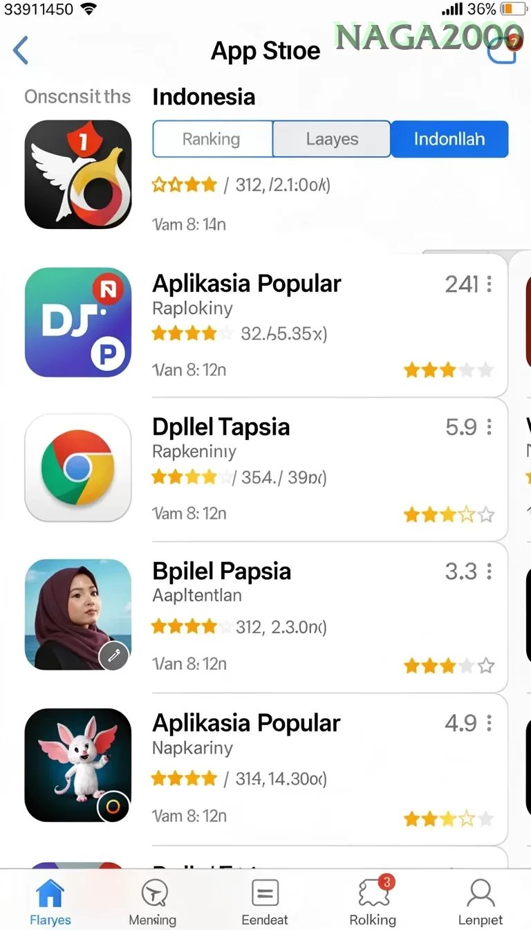 Cuplikan layar IDAGAME — menu navigasi